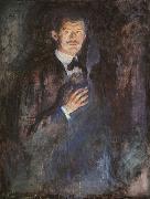 Edvard Munch Self Portrait with a Burning Cigarette oil painting on canvas